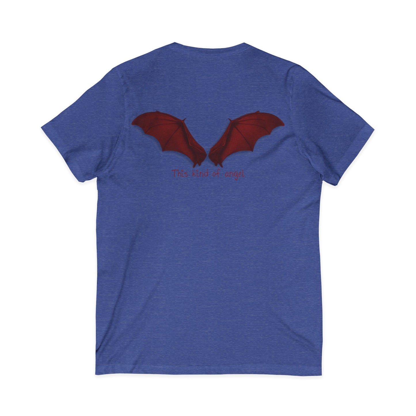 Unisex V-Neck Bat Tee - Spooky Bat Design T-Shirt - Perfect for Halloween, Autumn, Unique Graphic Tee