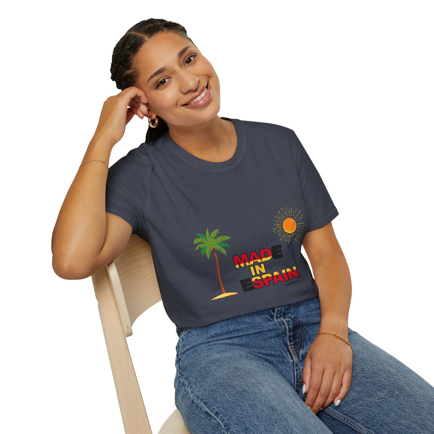 Funny Mad in Spain Made in Espain T-Shirt Unisex Softstyle Humor Shirt, Cute Gift, Unisex Top, Casual Wear, Laugh T Shirt