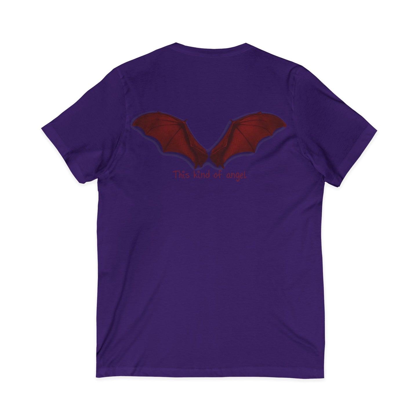 Unisex V-Neck Bat Tee - Spooky Bat Design T-Shirt - Perfect for Halloween, Autumn, Unique Graphic Tee