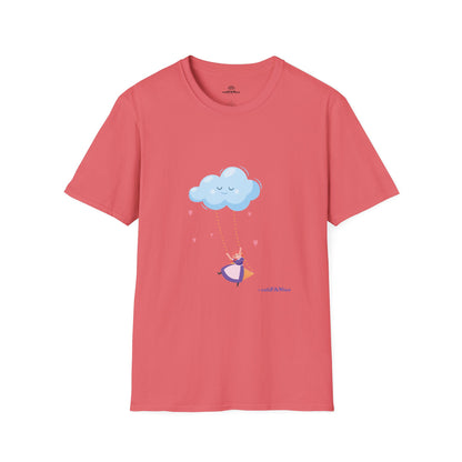 Whimsical Cloud Graphic Tee for Girls 6-12 (XS-S-M), Soft Cotton Shirt, Casual Everyday Wear, Ideal for Gifting, Fun and Playful Design