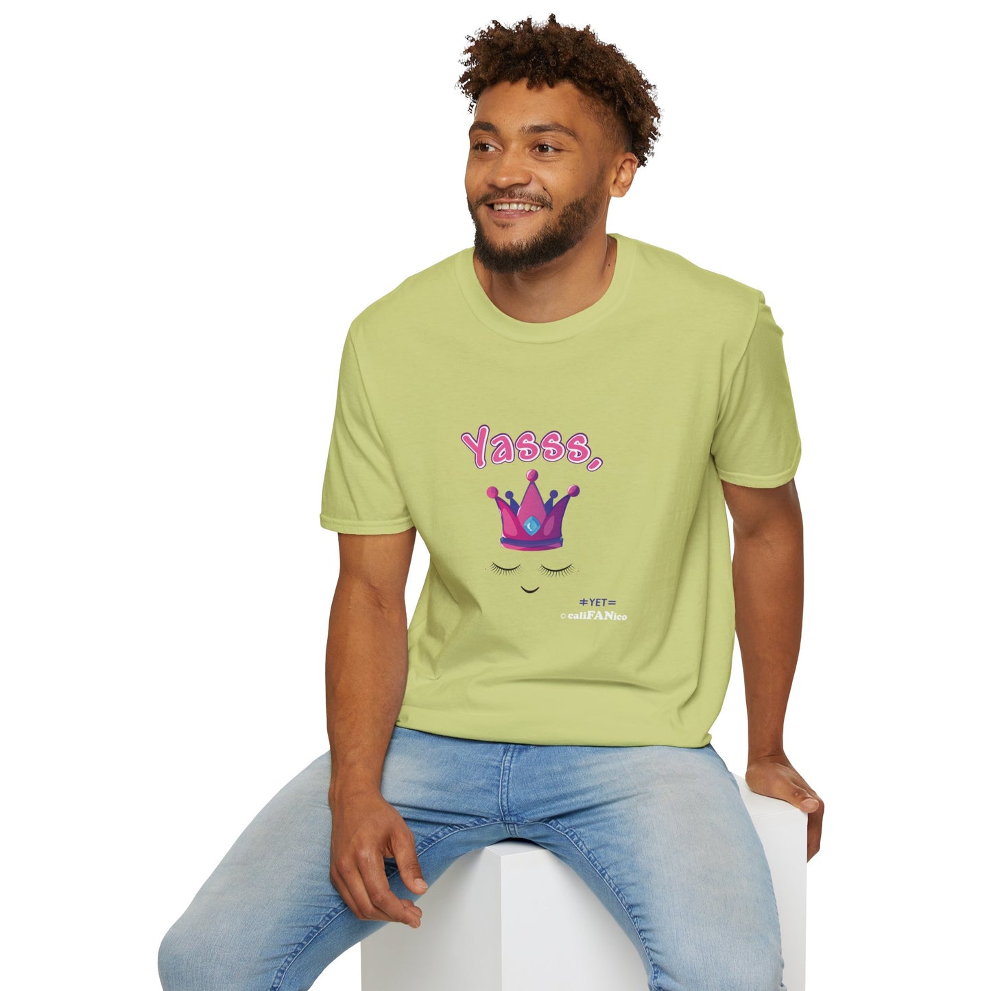 Yasss, Queen! Softstyle T-Shirt, Trendy Graphic Tee, Pride Apparel, Casual Wear, Gift for Them, Fun Festival T