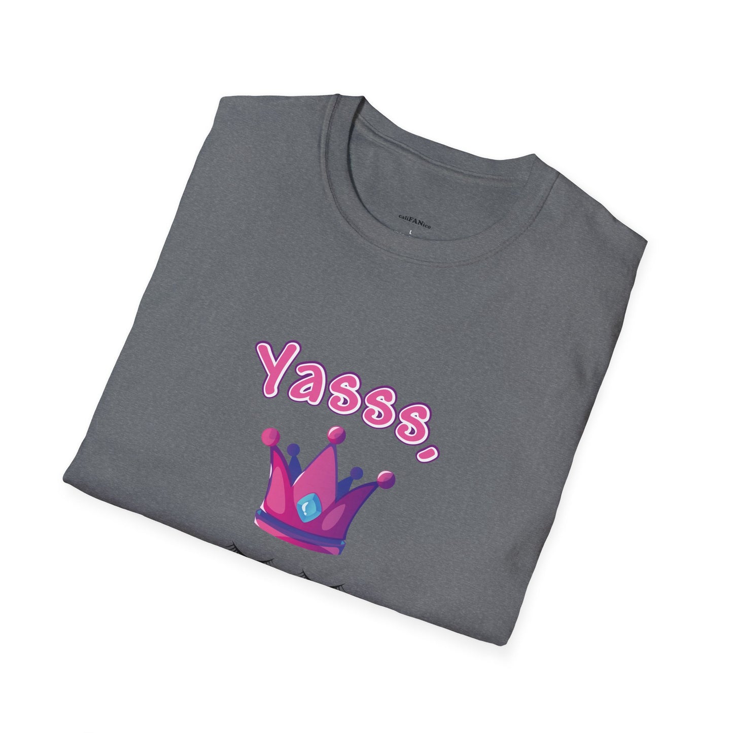 Yasss, Queen! Softstyle T-Shirt, Trendy Graphic Tee, Pride Apparel, Casual Wear, Gift for Them, Fun Festival T