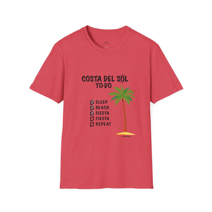 Beach Vibes Shirt, Beach Lovers T-Shirt, Vacation Tee, Summer Wear, Gift for Beach Lovers. Costa del Sol To-Do T-Shirt, Unisex T-Shirt, Soft Style T-Shirt
