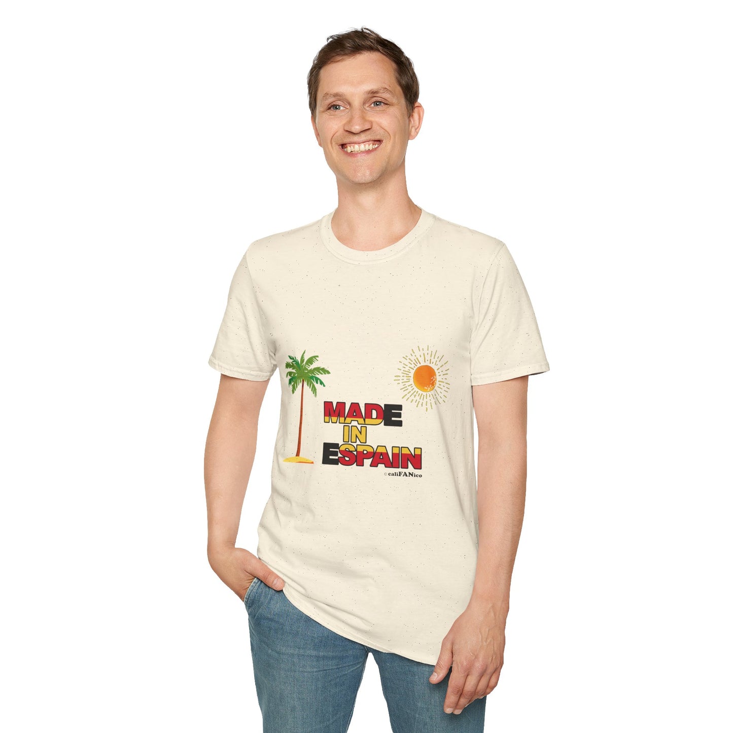 Funny Mad in Spain Made in Espain T-Shirt Unisex Softstyle Humor Shirt, Cute Gift, Unisex Top, Casual Wear, Laugh T Shirt