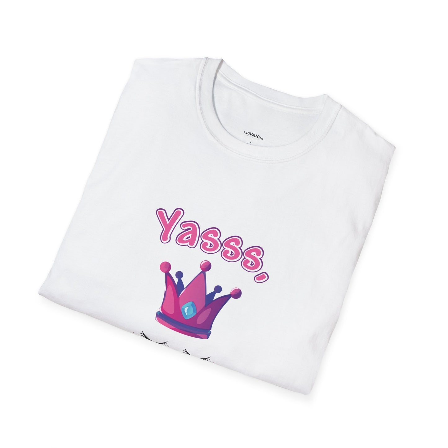 Yasss, Queen! Softstyle T-Shirt, Trendy Graphic Tee, Pride Apparel, Casual Wear, Gift for Them, Fun Festival T