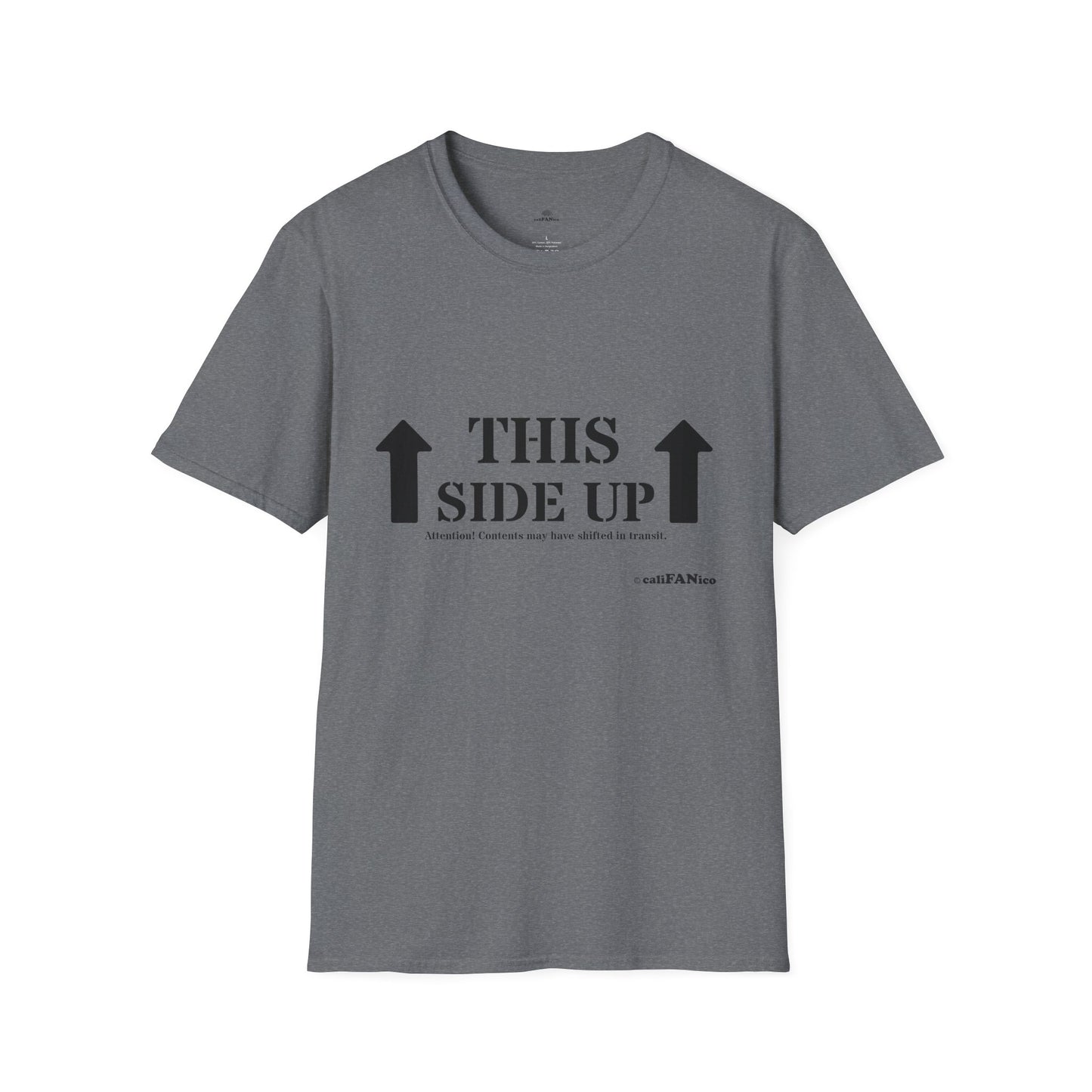 Funny 'THIS SIDE UP' t-shirt - Perfect Gift for Fun Occasions, Casual Wear, Gifting, Unisex Clothing, Vibrant Colors