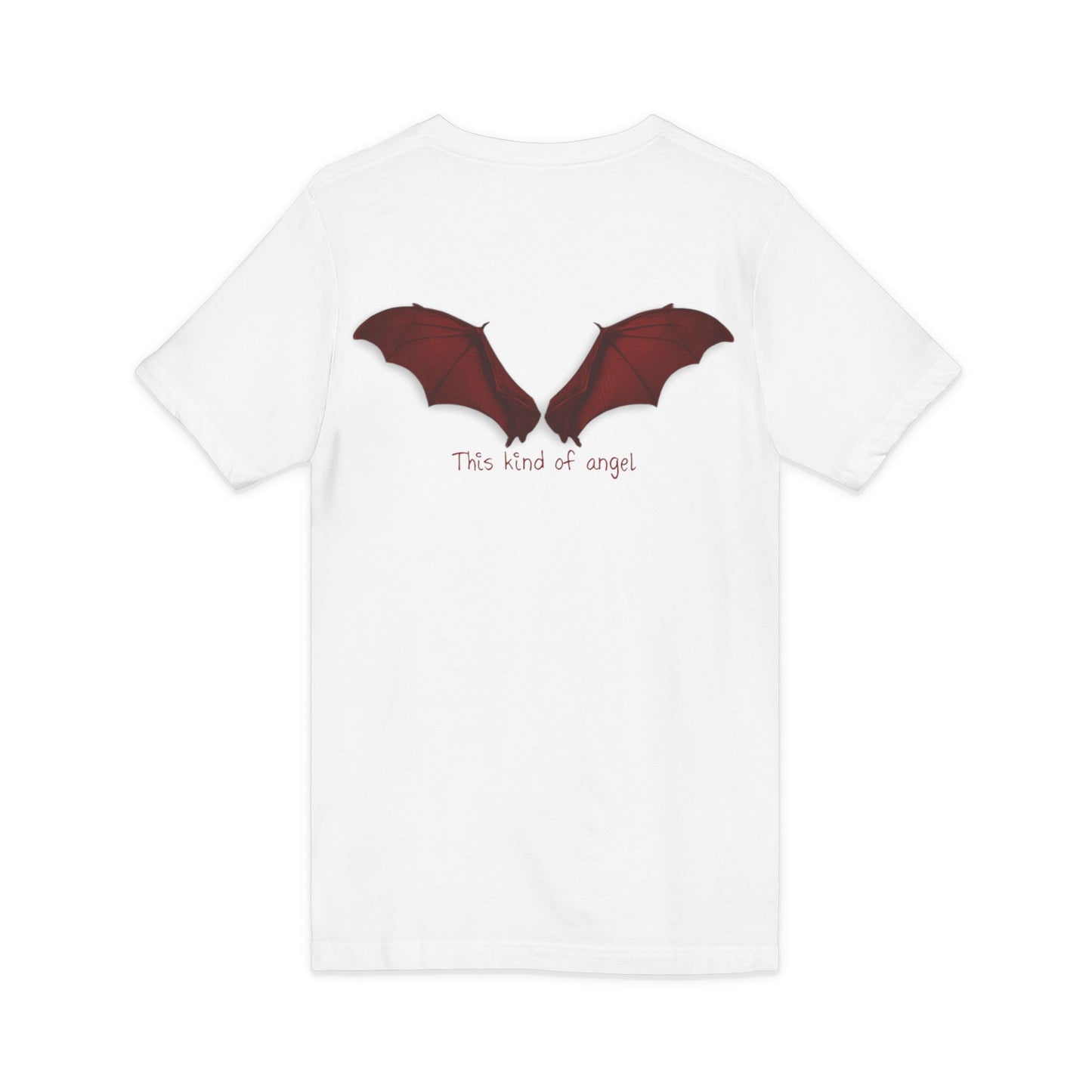 Unisex V-Neck Bat Tee - Spooky Bat Design T-Shirt - Perfect for Halloween, Autumn, Unique Graphic Tee