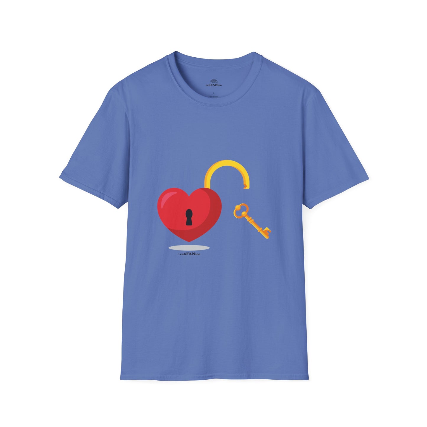 Open Heart Unlocked Heart Unisex Softstyle T-Shirt | Valentine’s Everyday Gift, Couple Matching Tee, Cute Relationship Shirt, Love Theme Apparel