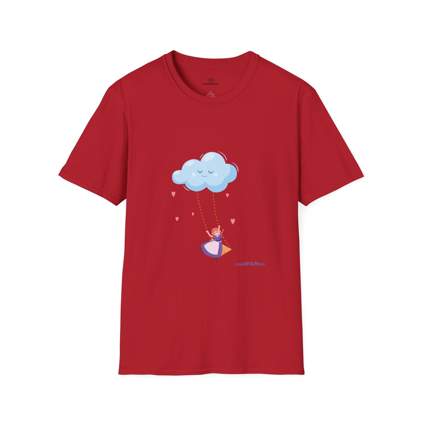 Whimsical Cloud Graphic Tee for Girls 6-12 (XS-S-M), Soft Cotton Shirt, Casual Everyday Wear, Ideal for Gifting, Fun and Playful Design