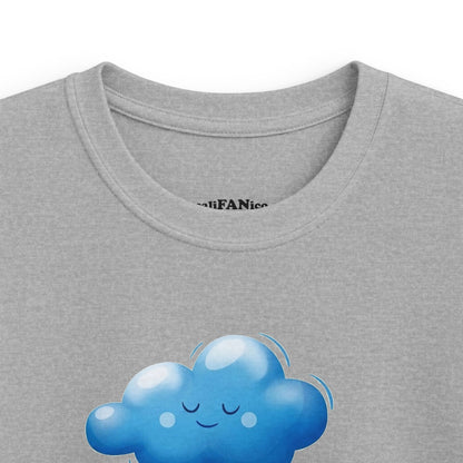 Kids Cloud Swing T‑Shirt — Cute Black Girl on Cloud Swing, Playful Design