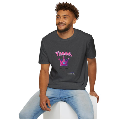 Yasss, Queen! Softstyle T-Shirt, Trendy Graphic Tee, Pride Apparel, Casual Wear, Gift for Them, Fun Festival T