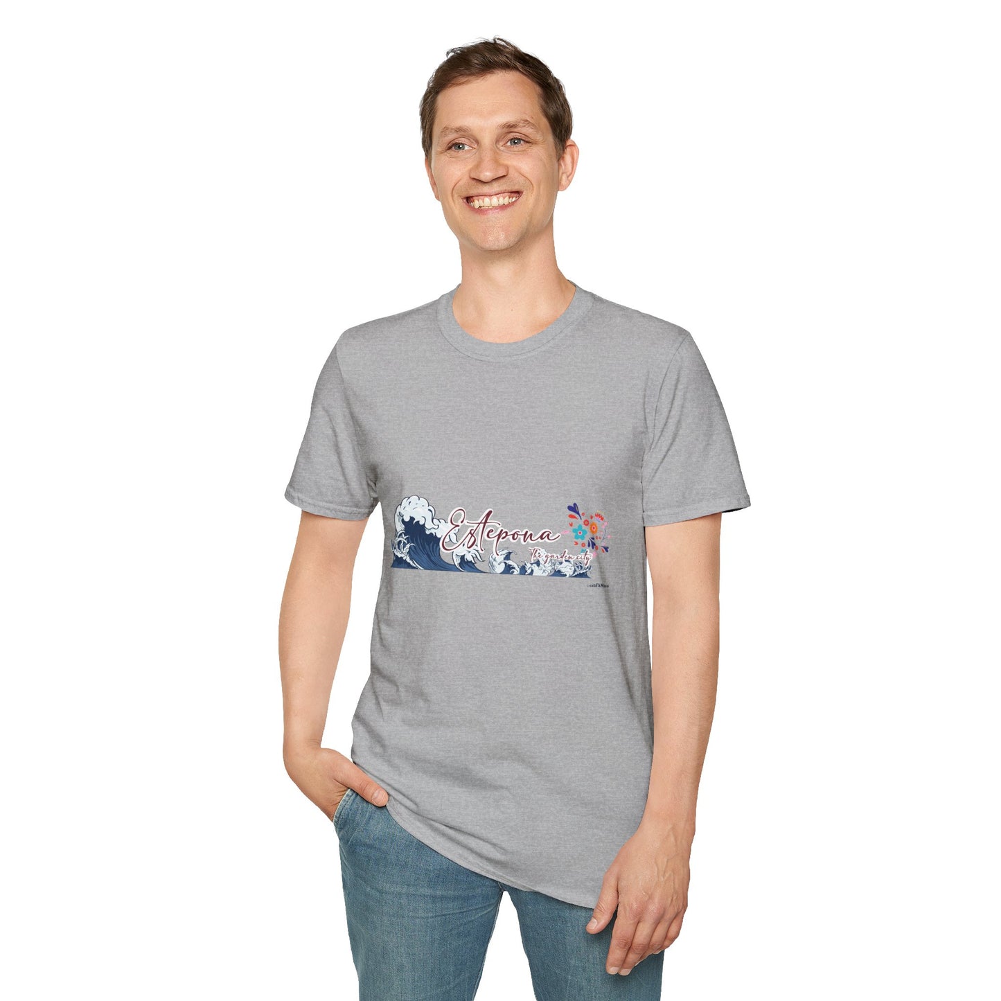 Estepona Wave T-Shirt, Unisex Soft Style Tee, Beach Wear, Summer Clothing, Spain Souvenir, Beach Lovers T-Shirt, Summer Wear