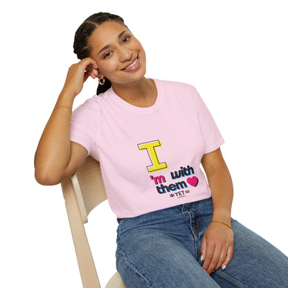 I’m With Them LGBTQ Pride Unisex Softstyle T-Shirt | Casual Wear, Gift for Friends, Pride Events Shirt, Graphic Tee, Inclusive Fashion