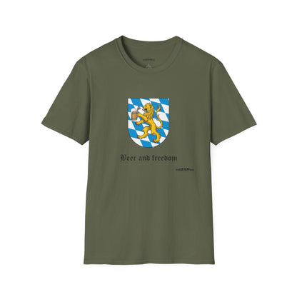 Beer and Freedom T‑Shirt — Bavarian Lion Oktoberfest Tee