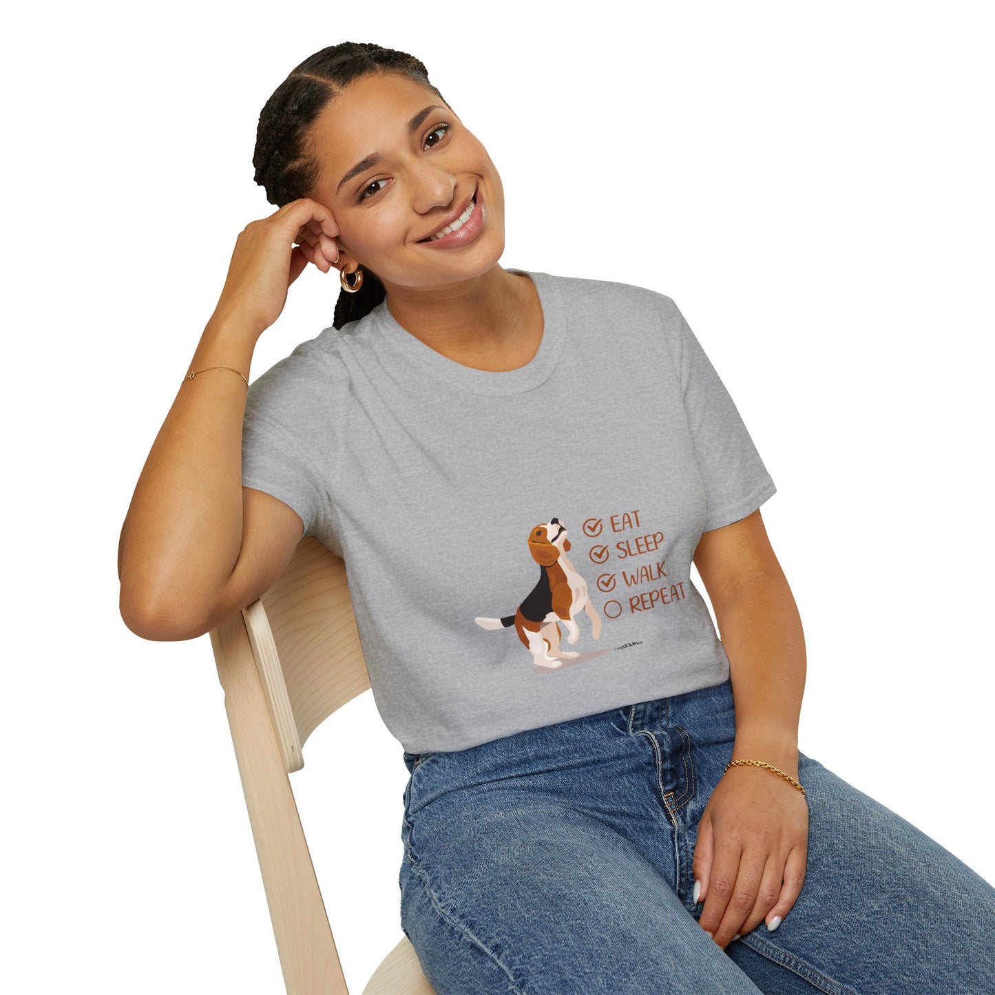 Eat, Sleep, Walk, Repeat Beagle Lover T-Shirt, Funny Pet Tee, Dog Lover Gift, Beagle T-Shirt, Casual Wear, Pet Owner Apparel