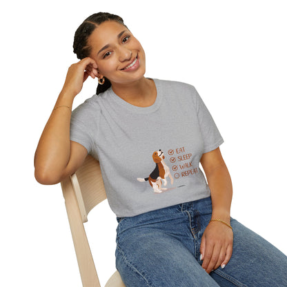 Eat, Sleep, Walk, Repeat Beagle Lover T-Shirt, Funny Pet Tee, Dog Lover Gift, Beagle T-Shirt, Casual Wear, Pet Owner Apparel