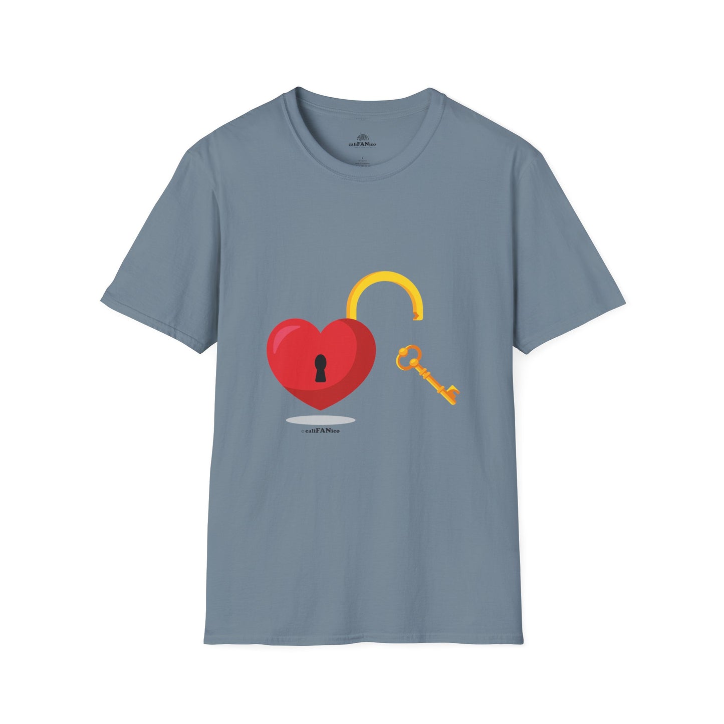 Open Heart Unlocked Heart Unisex Softstyle T-Shirt | Valentine’s Everyday Gift, Couple Matching Tee, Cute Relationship Shirt, Love Theme Apparel