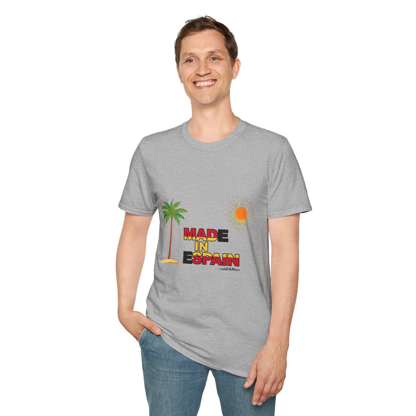 Funny Mad in Spain Made in Espain T-Shirt Unisex Softstyle Humor Shirt, Cute Gift, Unisex Top, Casual Wear, Laugh T Shirt