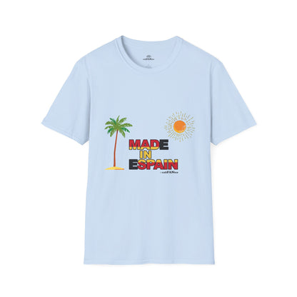 Funny Mad in Spain Made in Espain T-Shirt Unisex Softstyle Humor Shirt, Cute Gift, Unisex Top, Casual Wear, Laugh T Shirt