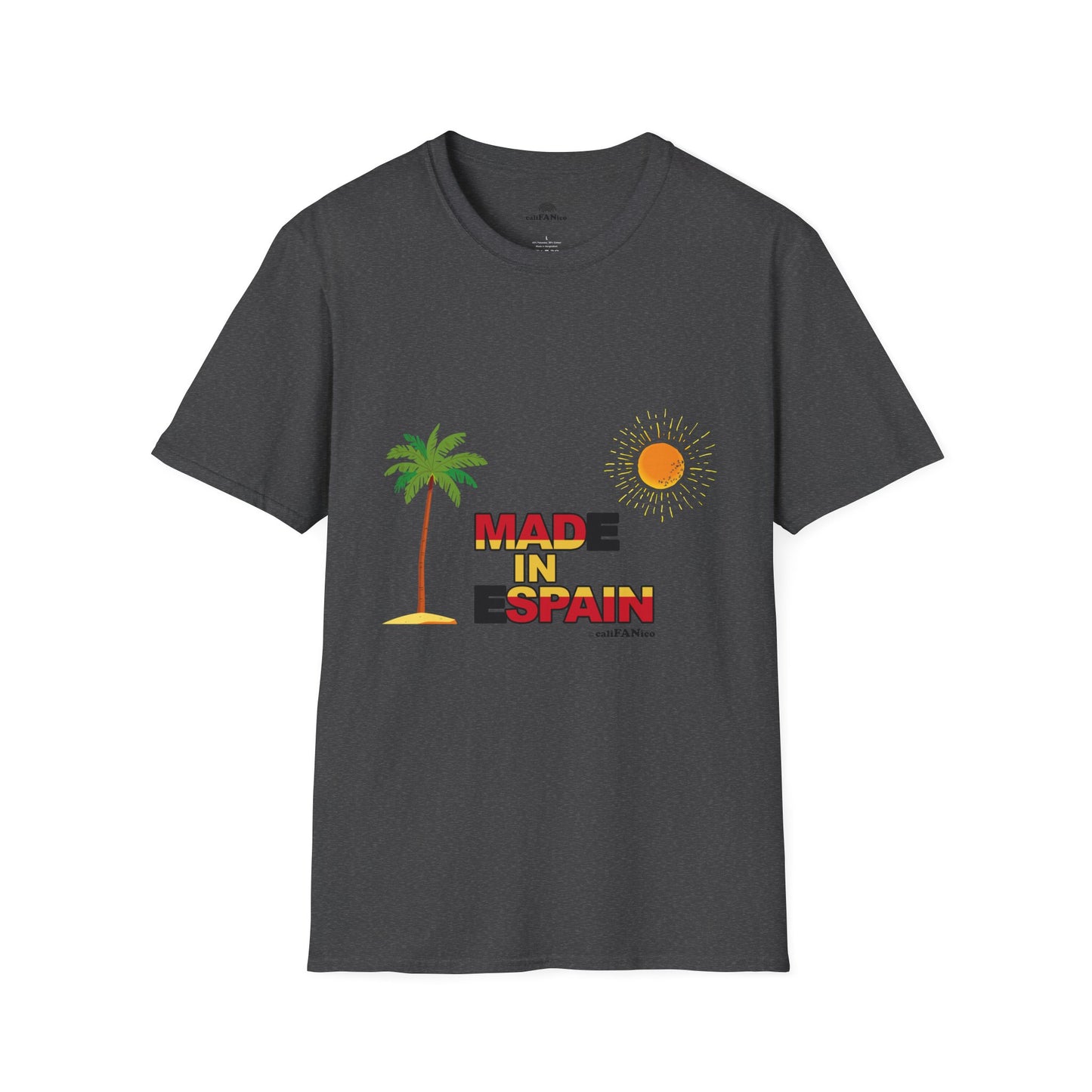 Funny Mad in Spain Made in Espain T-Shirt Unisex Softstyle Humor Shirt, Cute Gift, Unisex Top, Casual Wear, Laugh T Shirt