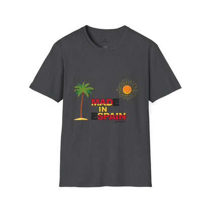 Funny Mad in Spain Made in Espain T-Shirt Unisex Softstyle Humor Shirt, Cute Gift, Unisex Top, Casual Wear, Laugh T Shirt
