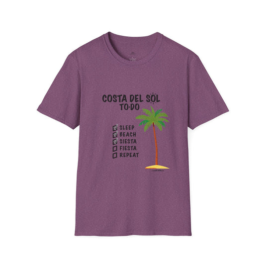 Beach Vibes Shirt, Beach Lovers T-Shirt, Vacation Tee, Summer Wear, Gift for Beach Lovers. Costa del Sol To-Do T-Shirt, Unisex T-Shirt, Soft Style T-Shirt