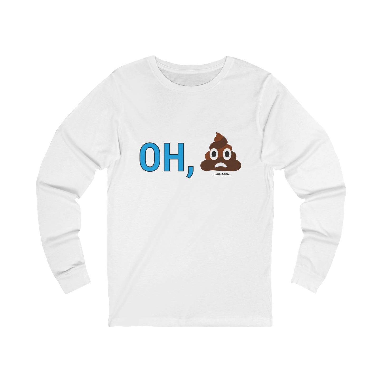 Funny Poop Emoji Long Sleeve Tee, Humor Shirt, Cute Gift, Unisex Top, Casual Wear, Birthday Surprise, Laugh T Shirt