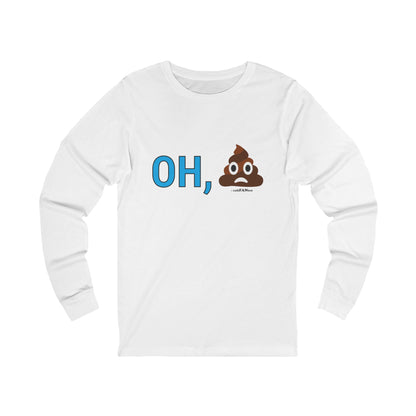 Funny Poop Emoji Long Sleeve Tee, Humor Shirt, Cute Gift, Unisex Top, Casual Wear, Birthday Surprise, Laugh T Shirt