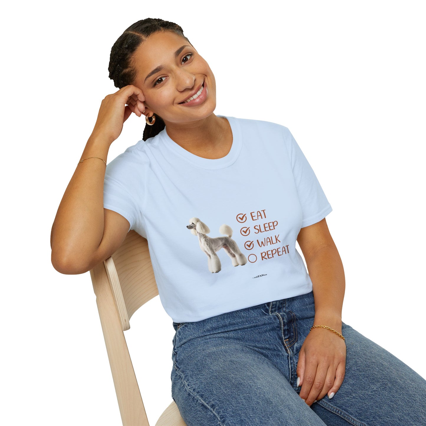 Eat, Sleep, Walk, Repeat Standard Poodle T-Shirt, Dog Lover T-Shirt, Comfortable Gift for Pet Owners, Dog Walking, Casual Outfit, Pet Lover Apparel