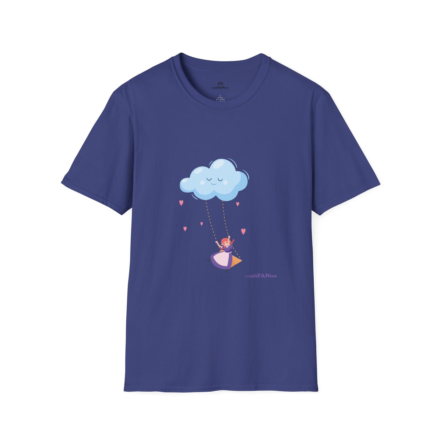 Whimsical Cloud Graphic Tee for Girls 6-12 (XS-S-M), Soft Cotton Shirt, Casual Everyday Wear, Ideal for Gifting, Fun and Playful Design