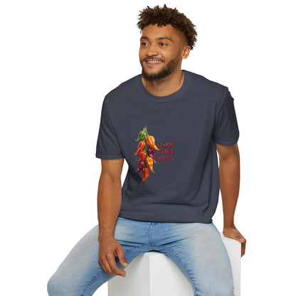 I Like Them Hot, Funny Hot Peppers Unisex T-Shirt, Summer Apparel, Funny Graphic Tee, Gift for Friends, Cute Casual Wear