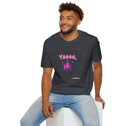 Yasss, Queen! Softstyle T-Shirt, Trendy Graphic Tee, Pride Apparel, Casual Wear, Gift for Them, Fun Festival T