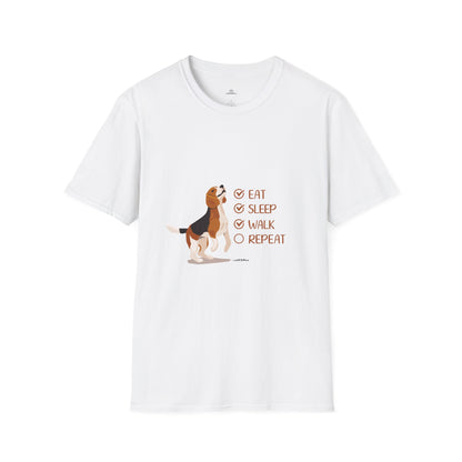 Eat, Sleep, Walk, Repeat Beagle Lover T-Shirt, Funny Pet Tee, Dog Lover Gift, Beagle T-Shirt, Casual Wear, Pet Owner Apparel