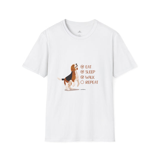 Eat, Sleep, Walk, Repeat Beagle Lover T-Shirt, Funny Pet Tee, Dog Lover Gift, Beagle T-Shirt, Casual Wear, Pet Owner Apparel