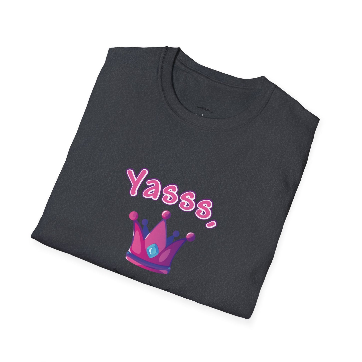 Yasss, Queen! Softstyle T-Shirt, Trendy Graphic Tee, Pride Apparel, Casual Wear, Gift for Them, Fun Festival T