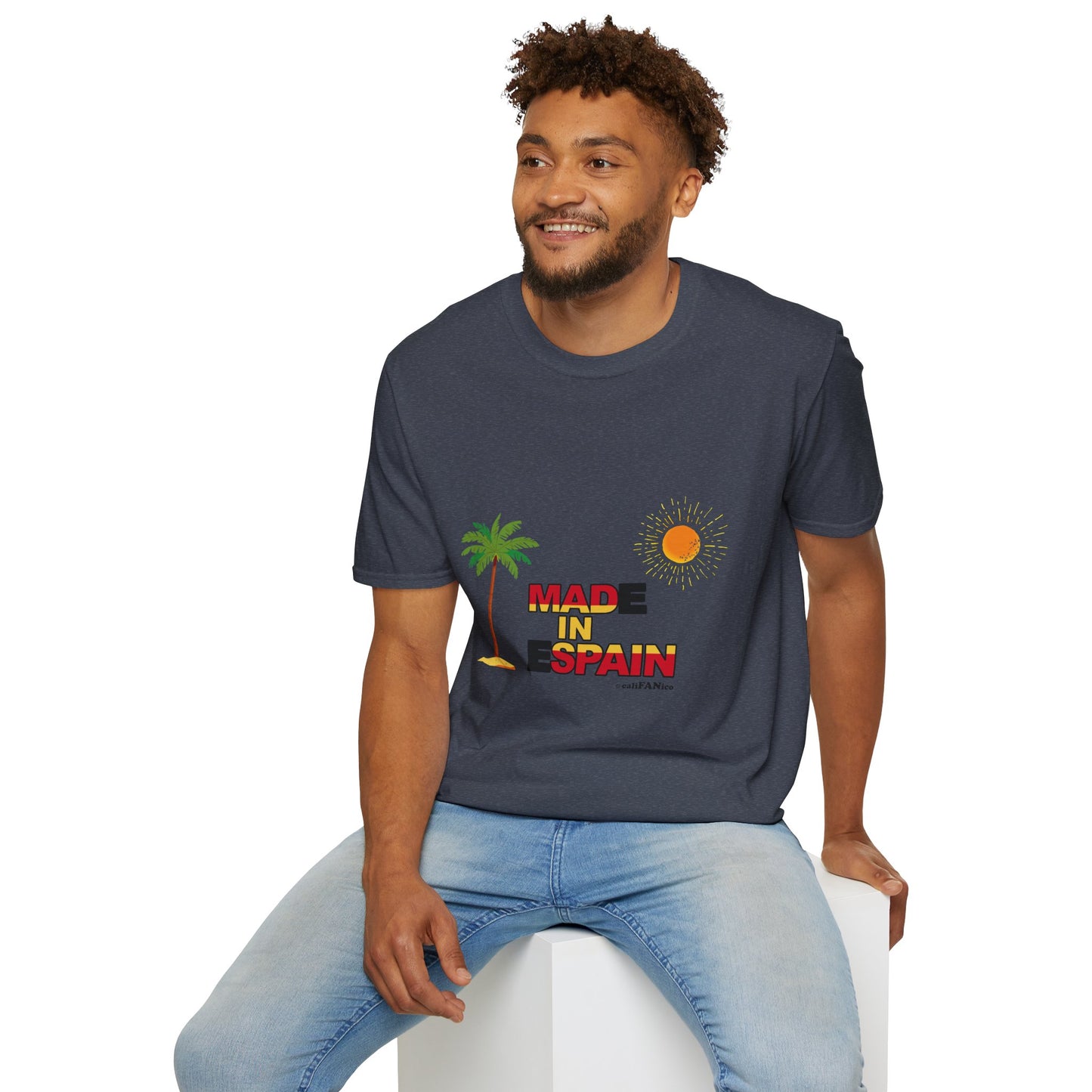 Funny Mad in Spain Made in Espain T-Shirt Unisex Softstyle Humor Shirt, Cute Gift, Unisex Top, Casual Wear, Laugh T Shirt