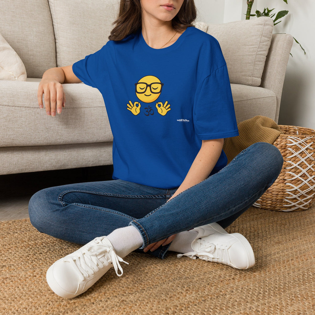 Zen Emoji T‑Shirt — Relaxed Mindfulness Graphic Tee