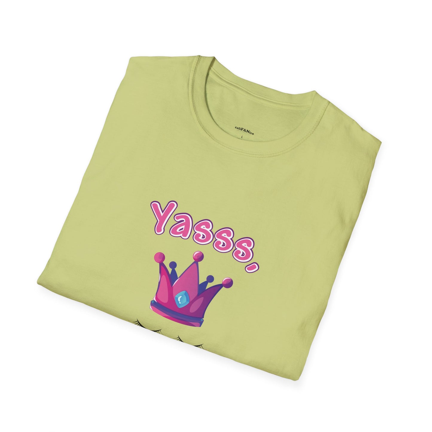 Yasss, Queen! Softstyle T-Shirt, Trendy Graphic Tee, Pride Apparel, Casual Wear, Gift for Them, Fun Festival T