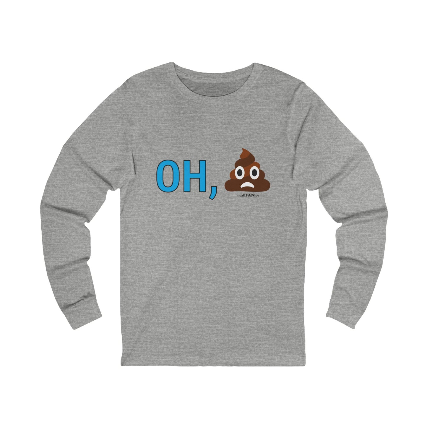 Funny Poop Emoji Long Sleeve Tee, Humor Shirt, Cute Gift, Unisex Top, Casual Wear, Birthday Surprise, Laugh T Shirt