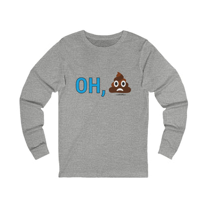 Funny Poop Emoji Long Sleeve Tee, Humor Shirt, Cute Gift, Unisex Top, Casual Wear, Birthday Surprise, Laugh T Shirt