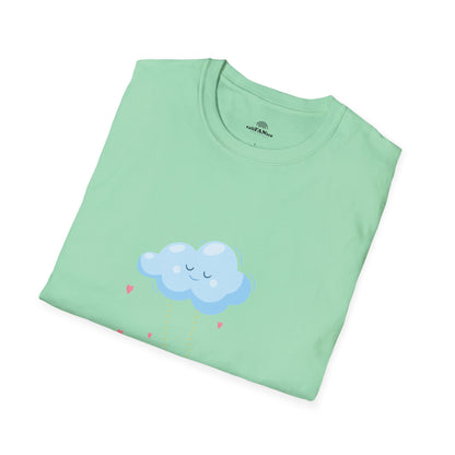Whimsical Cloud Graphic Tee for Girls 6-12 (XS-S-M), Soft Cotton Shirt, Casual Everyday Wear, Ideal for Gifting, Fun and Playful Design