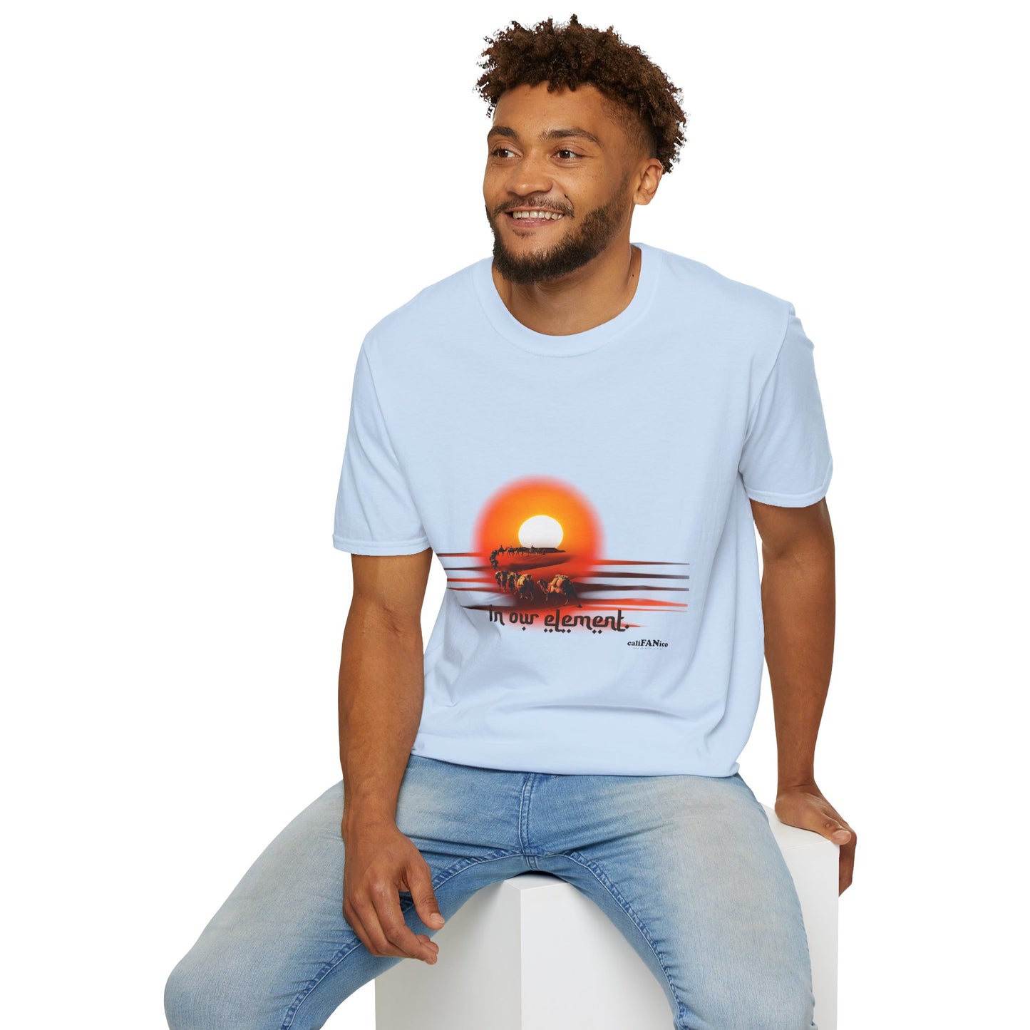 Adventure Traveler T-Shirt - Desert Caravan Vibrant Sun Colors