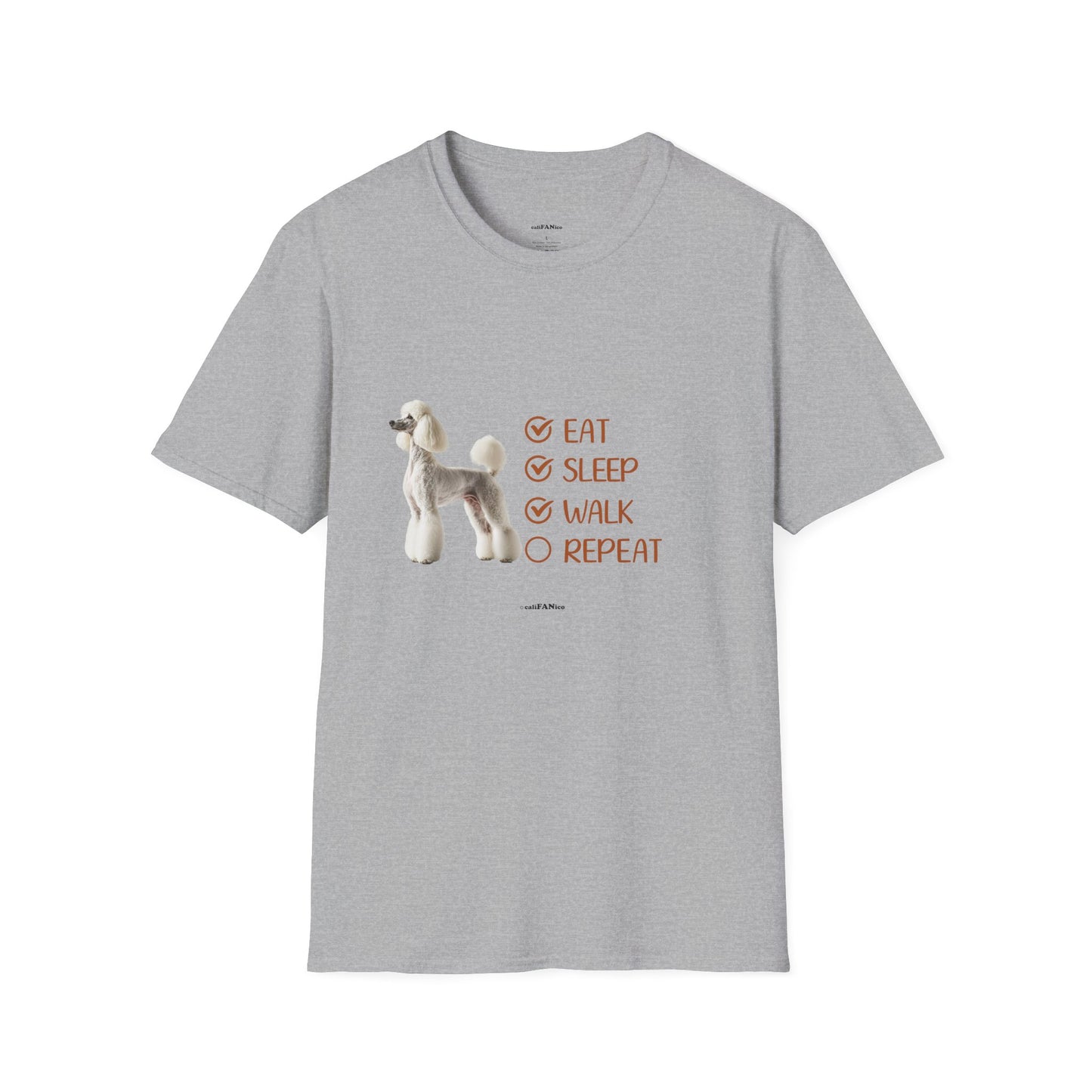 Eat, Sleep, Walk, Repeat Standard Poodle T-Shirt, Dog Lover T-Shirt, Comfortable Gift for Pet Owners, Dog Walking, Casual Outfit, Pet Lover Apparel