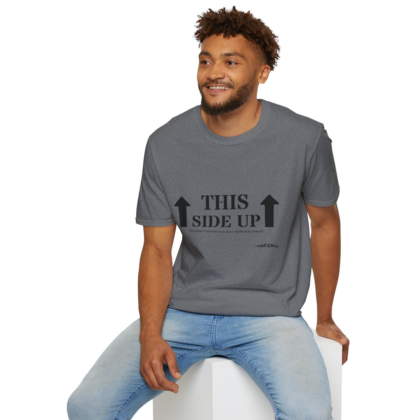 Funny 'THIS SIDE UP' t-shirt - Perfect Gift for Fun Occasions, Casual Wear, Gifting, Unisex Clothing, Vibrant Colors
