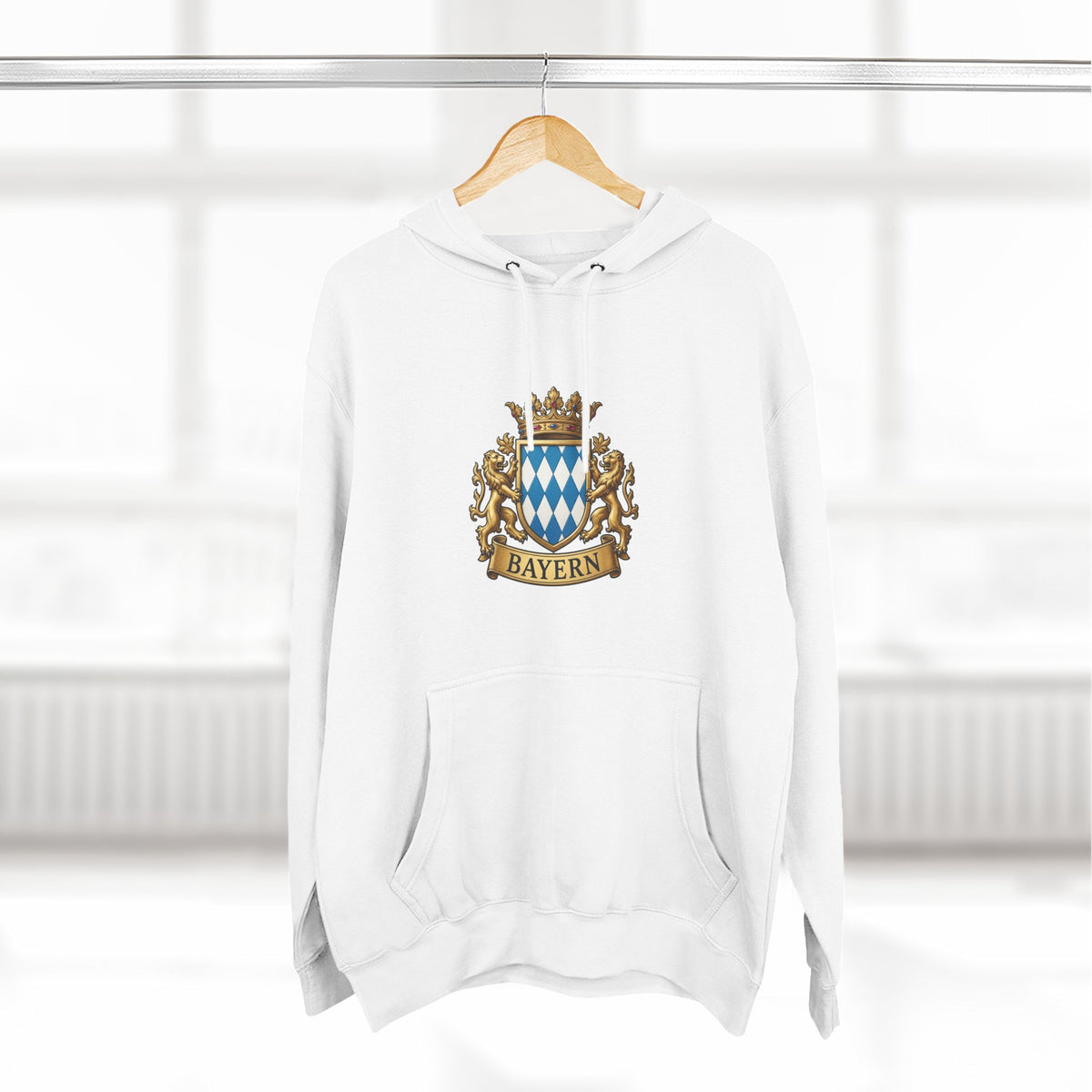 Bayern Crest Hoodie — Vintage Bavarian Coat of Arms Pullover