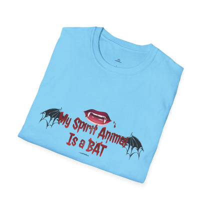 Spirit Animal T-Shirt, Bat Spirit Animal T-Shirt, Soft Style Tee, Halloween Tee, Funny T-Shirt, Quirky Graphic Shirt, Bat Design, Vampire Design