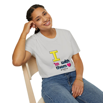 I’m With Them LGBTQ Pride Unisex Softstyle T-Shirt | Casual Wear, Gift for Friends, Pride Events Shirt, Graphic Tee, Inclusive Fashion