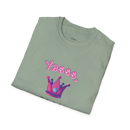 Yasss, Queen! Softstyle T-Shirt, Trendy Graphic Tee, Pride Apparel, Casual Wear, Gift for Them, Fun Festival T