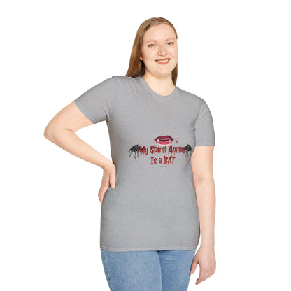 Spirit Animal T-Shirt, Bat Spirit Animal T-Shirt, Soft Style Tee, Halloween Tee, Funny T-Shirt, Quirky Graphic Shirt, Bat Design, Vampire Design