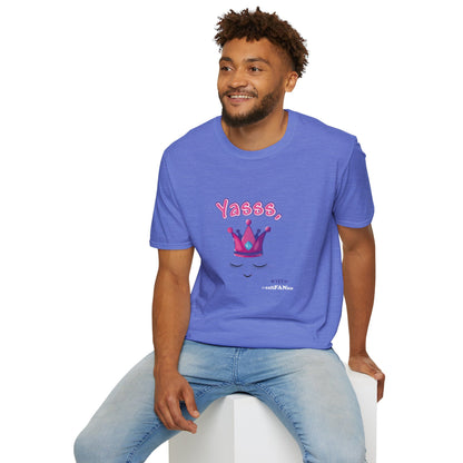 Yasss, Queen! Softstyle T-Shirt, Trendy Graphic Tee, Pride Apparel, Casual Wear, Gift for Them, Fun Festival T